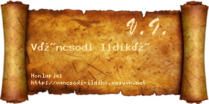 Váncsodi Ildikó névjegykártya