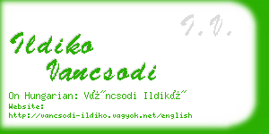 ildiko vancsodi business card